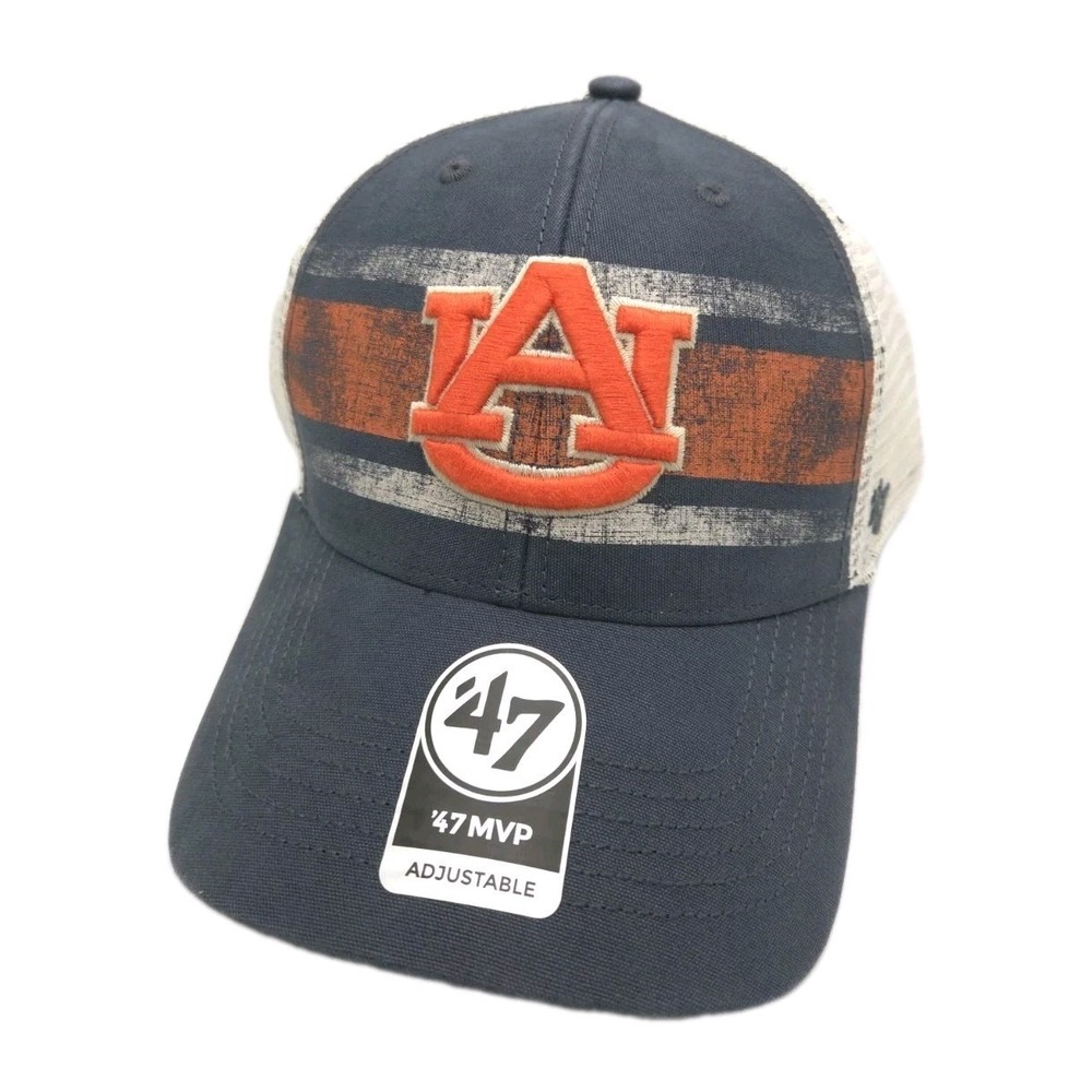 Auburn‎ Tigers Trucker Hat '47 MVP Navy Mesh Adjustable Cap Distressed Logo